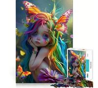 Rompecabezas para Adultos de 1000 Piezas,Mariposa,Hada,Arte de Bordes precisos,Juguete Creativo,Juego para Pasar un rato Agradable,Pieza de Arte navideña (50x75cm)