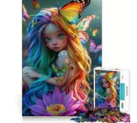 Rompecabezas para Adultos de 1000 Piezas Mariposa Hada,Piezas de Ajuste preciso,Juego de lógica,diversión acogedora,Regalo de cumpleaños (38x26cm)