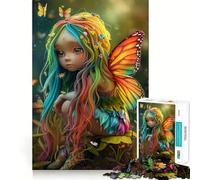 Rompecabezas para Adultos de 1000 Piezas Mariposa Hada,Piezas de Ajuste preciso,Juego de lógica,diversión acogedora,Regalo de cumpleaños (38x26cm)