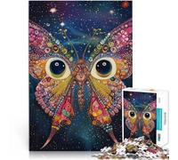 Rompecabezas para Adultos de 1000 Piezas Mariposa psicodélica Hecho de Papel，para Mayores de 14 años Corte de precisión Grandes Regalos y Juguetes。tamaño：38x52cm/14.96x20.47pulgada