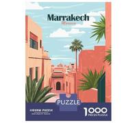 Rompecabezas para Adultos De 1000 Piezas Marrakech Cityscape Rompecabezas para Adultos Juego Práctico Montaje De Patrones Cumpleaños Y Navidad 52x38cm/1000pcs