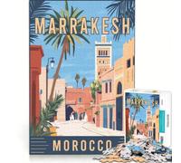 Rompecabezas para Adultos de 1000 Piezas Marrakech en Marruecos, un Juego práctico, Divertido y con Humor, Ideal para añadir a la Lista de Deseos con Papá Noel 38x26cm