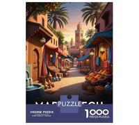 Rompecabezas para Adultos De 1000 Piezas Marrakech Morocco Street Scene Rompecabezas para Adultos Juegos Divertidos para La Diversión Familiar Juego Desafiante Regalos 38x26cm/1000pcs