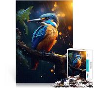 Rompecabezas para Adultos de 1000 Piezas Martín Pescador lluvioso épico Juegos Juguetes Regalo Toda la Familia. 52x38cm