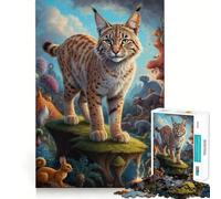 Rompecabezas para Adultos de 1000 Piezas,más allá de la Realidad de Bobcat,decoración de Ajuste Limpio,Juego Divertido para Pensar,Tiempo de Juego Acogedor,Regalo de cumpleaños para Aficionados