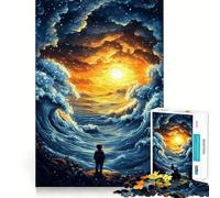 Rompecabezas para Adultos de 1000 Piezas Más allá del Horizonte,Ajuste, Arte,Juego Mental,Regalo,Juego Lento,Regalo de Arte navideño (38x52cm)