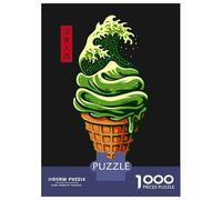 Rompecabezas para Adultos De 1000 Piezas Matcha Wave Ice Cream Cone Rompecabezas Juegos Familiares Pero Divertidos Y Humorísticos Cumpleaños 38x26cm/1000pcs