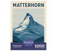 Rompecabezas para Adultos De 1000 Piezas Matterhorn Mountain Travel Poster Wall Art Rompecabezas para Adultos Juego De Ingenio Aliviador del Estrés Actividades Divertidas En Casa 70x50cm/1000pcs