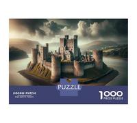 Rompecabezas para Adultos De 1000 Piezas Medieval Castle Island Rompecabezas para Adultos Juguetes Antiestrés Decoración del Hogar Juego Desafiante Regalos 52x38cm/1000pcs