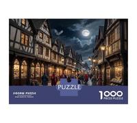 Rompecabezas para Adultos De 1000 Piezas Medieval Village Market Rompecabezas para Adultos Juguetes Antiestrés Decoración Actividades Divertidas En Casa 52x38cm/1000pcs