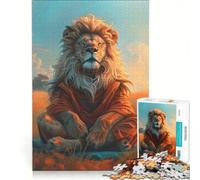 Rompecabezas para Adultos de 1000 Piezas Meditación del león Zen Juegos Familiares interacción Entre Padres e Hijos Lista de Deseos con Papá Noel 50x75cm