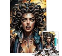 Rompecabezas para Adultos de 1000 Piezas Medusa Enojada Gorgona Juguetes de Bricolaje para Adultos Corte de precisión cumpleaños y Navidad (tamaño 50x75cm)