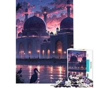 Rompecabezas para Adultos de 1000 Piezas Mezquita al Atardecer Rompecabezas de 1000 Piezas Juguetes antiestrés Un desafío difícil cumpleaños (38x26cm)