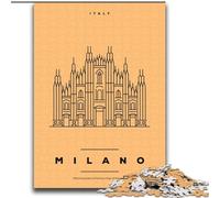 Rompecabezas para Adultos de 1000 Piezas, Milán, Italia, Juguete Educativo Intelectual descompresor, decoración (38x52cm), 1000 Piezas