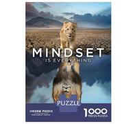 Rompecabezas para Adultos De 1000 Piezas Mindset Is Everything Lion Rompecabezas para Adultos Juegos Relajantes Análisis Y Lógica Regalos para Amigos Y Familiares 70x50cm/1000pcs