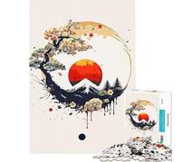 Rompecabezas para Adultos de 1000 Piezas Minimalistas Abstractos de Japón Diversión en casa Regalo de cumpleaños Juegos relajantes para Mayores de 14 años Juego de Rompecabezas Incluido (50x75cm)