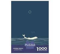 Rompecabezas para Adultos De 1000 Piezas Minimalistic Luna Whale Rompecabezas para Adolescentes Juguetes De Bricolaje Corte De Precisión Difícil Y Desafiante 70x50cm/1000pcs
