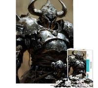Rompecabezas para Adultos de 1000 Piezas Minotauro Paladín y Caballero Juguete de Rompecabezas para Adultos Decoración de Pared Desafío difícil cumpleaños (Tamaño 38x26cm)