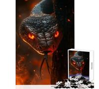 Rompecabezas para Adultos de 1000 Piezas: Mirada de la Serpiente Ardiente Decoración del hogar Juguetes Regalo para cumpleaños Juegos Familiares Cada Pieza es única (tamaño 38x52cm)