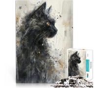 Rompecabezas para Adultos de 1000 Piezas Mirada Felina mística Entrena tu Cerebro y Tus Manos Decoración hogar 38x26cm