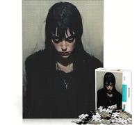 Rompecabezas para Adultos de 1000 Piezas: Mirada Oscura - Mujer Misteriosa, Juegos de relajación, Actividades Divertidas en casa, Fortalece el Amor Entre Parejas 38x52cm