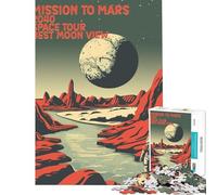 Rompecabezas para Adultos de 1000 Piezas Misión a Marte Tour Espacial Desafío Educativo Antiestrés Juguetes para Mayores de 14 años (38x52cm)
