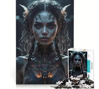Rompecabezas para Adultos de 1000 Piezas: Misterio Oscuro, Mujer Malvada, Juego Familiar, Antiestrés, cumpleaños y Navidad 50x75cm