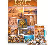 Rompecabezas para Adultos de 1000 Piezas: Misterios de Egipto, Juego de ingenio, para divertirse en Familia, para Fortalecer el Amor en Pareja 38x52cm