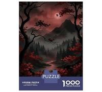 Rompecabezas para Adultos De 1000 Piezas Misty Mountain Landscape with Red Foliage Rompecabezas para Adultos Juegos Familiares Mejora La Memoria Desafío Educativo 70x50cm/1000pcs