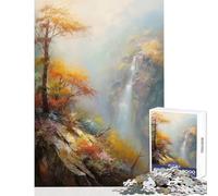 Rompecabezas para Adultos de 1000 Piezas Misty Sakura Falls decoración del hogar Juguetes Regalo para cumpleaños Juegos de relajación Cada Pieza es única - tamaño 38x52cm
