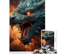 Rompecabezas para Adultos de 1000 Piezas mitología de Fuego de dragón Juguetes de decoración del hogar Grandes Regalos y Juguetes Juegos relajantes Actividades Divertidas en casa tamaño 50x75cm