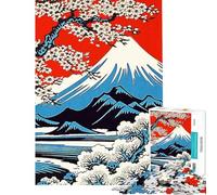 Rompecabezas para Adultos de 1000 Piezas Modelo Fuji Mountain Vintage Ideal para Jugar en Familia aliviar el estrés cumpleaños (tamaño 38x52cm)