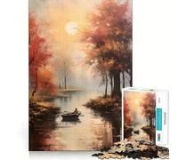 Rompecabezas para Adultos de 1000 Piezas,Modelo Lago Serenidad Otoñal,Juego de lógica de Ajuste preciso,Juguete Divertido y fácil de Jugar, (50x75cm)