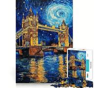 Rompecabezas para Adultos de 1000 Piezas Modelo Tower Bridge Night Juego de Ajuste preciso Juguete Inteligente para el Cerebro Ideal para Jugar en el Tiempo Libre Regalo de cumpleaños para la Mente