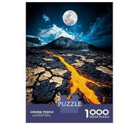 Rompecabezas para Adultos De 1000 Piezas Molten Night Lava Flow Beneath A Full Moon Rompecabezas para Adultos Juego Familiar Análisis Y Desafío Educativo De Lógica 70x50cm/1000pcs