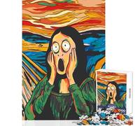 Rompecabezas para Adultos de 1000 Piezas Mona Lisa El Grito Juguetes antiestrés Regalo Divertido para Juegos educativos Actividades Divertidas en casa tamaño 38x52cm
