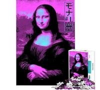 Rompecabezas para Adultos de 1000 Piezas Mona Lisa Estilo Retro Vaporwave Ideal para decoración de Pared aliviar el estrés y como Regalo (tamaño 38x26cm)