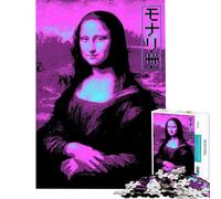 Rompecabezas para Adultos de 1000 Piezas Mona Lisa Estilo Retro Vaporwave Juego práctico para la diversión Familiar cumpleaños y Navidad (tamaño 50x75cm)