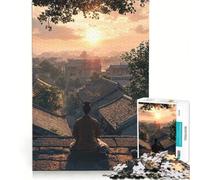 Rompecabezas para Adultos de 1000 Piezas Monje al Amanecer Juegos relajantes Que mejoran la Memoria cumpleaños y Navidad 38x26cm