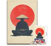 Rompecabezas para Adultos de 1000 Piezas, Monje meditando, Sol Rojo, Rompecabezas, Juegos Familiares, Regalo de cumpleaños, Regalo de Amigo Secreto, tamaño 50x75cm