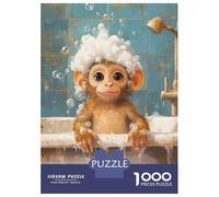 Rompecabezas para Adultos De 1000 Piezas Monkey Bath Time Rompecabezas para Adultos Juguete Decoración De Pared Mejora La Memoria 52x38cm/1000pcs