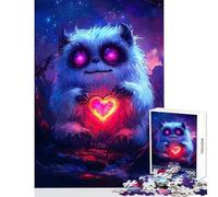 Rompecabezas para Adultos de 1000 Piezas Monstruo Adorable sosteniendo un corazón Brillante Juegos relajantes Actividades Familiares decoración del hogar Juguetes Regalos para Amigos y Familiares
