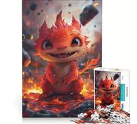 Rompecabezas para Adultos de 1000 Piezas Monstruo de Fuego sin Esponjoso Juegos Familiares Interesante para Reducir el estrés colección de Artistas Bellas Artes 50x75cm