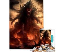 Rompecabezas para Adultos de 1000 Piezas Monstruo de Ojos Rojos Diversión en casa Actividades Familiares Juegos relajantes para Mayores de 14 años Juego de Rompecabezas Disponible 38x52cm