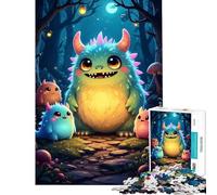 Rompecabezas para Adultos de 1000 Piezas Monstruos adorables en un Bosque Rompecabezas para Adultos Juegos Familiares de análisis y lógica cumpleaños y Navidad (Tamaño 38x52cm)