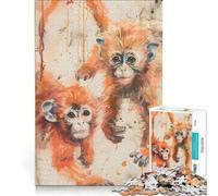 Rompecabezas para Adultos de 1000 Piezas: Monstruos capuchinos asiáticos, Juego de ingenio, dificultad Alta, Toda la Familia 38x52cm