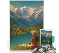 Rompecabezas para Adultos de 1000 Piezas, Mont Blanc, Francia, Juego de ingenio, para divertirse en Familia, para Fortalecer el Amor Entre Parejas 50x75cm