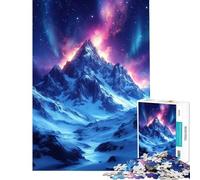 Rompecabezas para Adultos de 1000 Piezas Montaña Nevada bajo la Aurora Boreal Divertidos Juegos adictivos para Cultivar la Paciencia Un Gran Regalo para los Amantes de los Juegos Montaje de Patrones