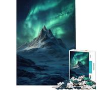 Rompecabezas para Adultos de 1000 Piezas Montaña Nevada bajo la Aurora Boreal Un desafío para la Inteligencia Juguetes adictivos Juegos Divertidos y antiestrés Regalos para Hombres y Mujeres 38x52cm