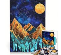 Rompecabezas para Adultos de 1000 Piezas Montaña y Cielo Nocturno Juegos educativos para la diversión Familiar colección de Artistas Bellas Artes 38x26cm